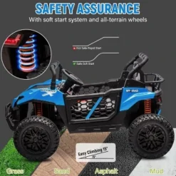 24v Ride On Toys For Big Kids - 2 Seater Kids UTV W/Parent Remote, 3.1 MPH, Music, LED Lights & Seat Belts - Over 3 Years -Living Aura Store GUEST a8e8d23c 0c34 40b7 8753 3d2aec716158