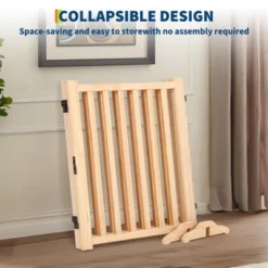Wooden Freestanding Dog Gate, Folding Wooden Gates For Dogs Indoor For Doorways Stairs , Panel Dog Gate With No-Slip Mat -Living Aura Store GUEST a99039f6 e8f5 4d12 8c26 2f372933d238