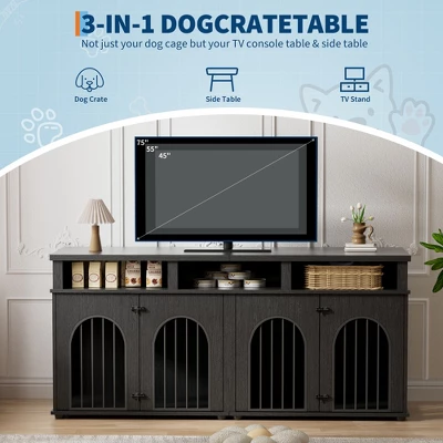 MDF PB Iron Arch Double Dog Cage - Durable, Spacious, Secure, Easy Assembly, Weather Resistant 2 MDF PB Iron Arch Double Dog Cage - Durable, Spacious, Secure, Easy Assembly, Weather Resistant - Image 2
