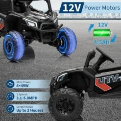 12V Kids UTV Ride-On Truck W/ Remote, 4WD/2WD Switch, Spring Suspension, EVA Tires, Bluetooth & LED Lights For Ages 3-8 13 12V Kids UTV Ride-On Truck W/ Remote, 4WD/2WD Switch, Spring Suspension, EVA Tires, Bluetooth & LED Lights For Ages 3-8 -Living Aura Store GUEST aaf8f022 0ddd 4008 9cb2 6d0efcebac9e