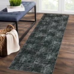 Washable Modern Non Slip Living Room Area Rugs, Soft Low Pile Solid Floor Carpet For Bedroom Dining Room