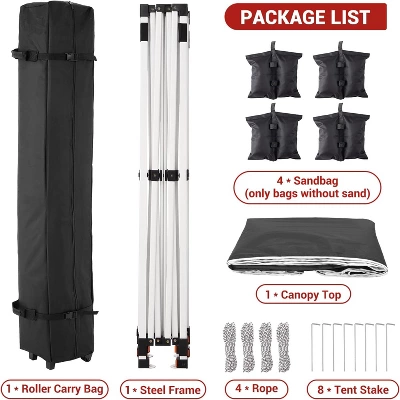 10x10 Pop Up Camping Tent, Pop Up Canopy Tent, Tarp Beach Tent W/ 4 Sandbags, Waterproof Sun Shelter Gazebo For Party, Camping, Commercial Events 4 10x10 Pop Up Camping Tent, Pop Up Canopy Tent, Tarp Beach Tent W/ 4 Sandbags, Waterproof Sun Shelter Gazebo For Party, Camping, Commercial Events - Image 4