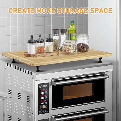 Wooden Stove Top Cover, With Groove And Adjustable Legs For Gas, Electric Stove, Chopping Board For Rvs, Small Kitchens, Camping 5 Wooden Stove Top Cover, With Groove And Adjustable Legs For Gas, Electric Stove, Chopping Board For Rvs, Small Kitchens, Camping - Image 5