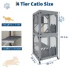 Large Wooden Cat Cage With Window And Roof,Outdoor Cat Enclosure,Multi-Level Cat House With 4 Platforms ,Cattery With Bridge And Scratching Post