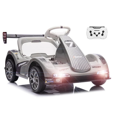 Kids Go Kart, Ride On Drift Kart With Dual Motors, 6V Battery Powered Electric Drift Car With Lights, Outdoor Ride On Racing Toy For Boys Girls 4 Kids Go Kart, Ride On Drift Kart With Dual Motors, 6V Battery Powered Electric Drift Car With Lights, Outdoor Ride On Racing Toy For Boys Girls - Image 4