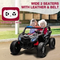 24V Kids Ride On UTV Car, Ride On Truck W/ Remote Control, Off-Road UTV Electric Toy Car With Spring Suspension,lights, Music For Boys Girls 3-8