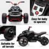 12V 3 Wheeler Ride On ATV Electric Motorcycle, W/Led Lights, High & Low Speed, Horn, Music, USB, Treaded Tires, For Kids Gift