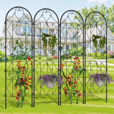 Garden Trellis 75x20 Inch, Decorative Metal Trellis For Climbing Plants Outdoor, Rustproof Garden Fence Plant Support Frame For Patio & Yard 1 Garden Trellis 75x20 Inch, Decorative Metal Trellis For Climbing Plants Outdoor, Rustproof Garden Fence Plant Support Frame For Patio & Yard