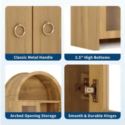 70 Inch Tall Arched Pantry Cabinet With Acrylic Doors - 5-Tier Adjustable Shelf, Wooden Storage, Modern Bookshelf For Kitchen, Dining, Living Room 10 70 Inch Tall Arched Pantry Cabinet With Acrylic Doors - 5-Tier Adjustable Shelf, Wooden Storage, Modern Bookshelf For Kitchen, Dining, Living Room -Living Aura Store GUEST afbdc3d9 492b 40d0 8c7d 7e5a8497433b