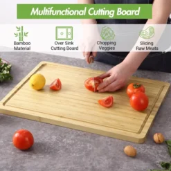 Cutting Board, Bamboo Stove Top Cover, Over The Sink Chopping Board With Juice Groove And Handle -Living Aura Store GUEST afccc024 c309 4466 bed8 a702d57ddc4f