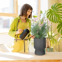 14.2" Tall Planters Set Of 2, Self Watering Pots With Built-in Drainage And A Water Level Monitor 13 14.2" Tall Planters Set Of 2, Self Watering Pots With Built-in Drainage And A Water Level Monitor -Living Aura Store GUEST b05a025b c82e 412a 8f0e c8ced076e382