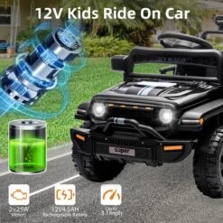 Ride On Truck For Kids, 12V Battery Powered Toy Car With Remote Control, Spring Suspension, LED Headlight And Music, Toddler Electric Vehicles For 3+ 17 Ride On Truck For Kids, 12V Battery Powered Toy Car With Remote Control, Spring Suspension, LED Headlight And Music, Toddler Electric Vehicles For 3+ -Living Aura Store GUEST b0896854 8ef5 4c1c 88eb 9565007e0fe3