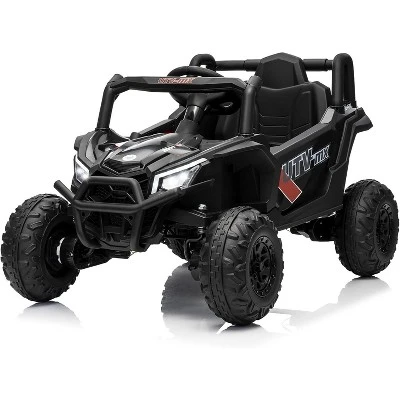 12V Kids UTV Ride-On Truck W/ Remote, 4WD/2WD Switch, Spring Suspension, EVA Tires, Bluetooth & LED Lights For Ages 3-8 7 12V Kids UTV Ride-On Truck W/ Remote, 4WD/2WD Switch, Spring Suspension, EVA Tires, Bluetooth & LED Lights For Ages 3-8 - Image 7