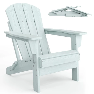 Folding Adirondack Chair Set Of 2, HDPE Plastic Weather Resistant Oversized Outdoor Chair For Patio, Lawn, Garden, Backyard, Deck, 380 Lb Support 4 Folding Adirondack Chair Set Of 2, HDPE Plastic Weather Resistant Oversized Outdoor Chair For Patio, Lawn, Garden, Backyard, Deck, 380 Lb Support - Image 4