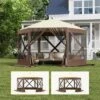 Instant Pop Up Gazebo 10x10ft With 6 Mesh Walls - Portable Canopy Tent For Camping, Backyard & Parties | Includes Carry Bag & Stakes