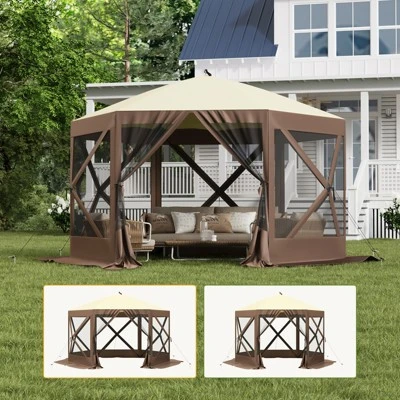 Instant Pop Up Gazebo 10x10ft With 6 Mesh Walls - Portable Canopy Tent For Camping, Backyard & Parties | Includes Carry Bag & Stakes 1 Instant Pop Up Gazebo 10x10ft With 6 Mesh Walls - Portable Canopy Tent For Camping, Backyard & Parties | Includes Carry Bag & Stakes