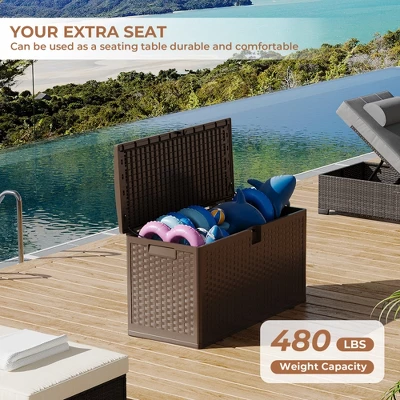 73 Gallon Outdoor Storage Box, Deck Boxes Outdoor Waterproof With Lid,Outside Storage Box Waterproof With Side Handles For Garden Pool 6 73 Gallon Outdoor Storage Box, Deck Boxes Outdoor Waterproof With Lid,Outside Storage Box Waterproof With Side Handles For Garden Pool - Image 6