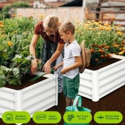 2-Pack Thick Galvanized Raised Bed - Home Use With Safety Edge & Gloves - Rust-Proof Large Open Base Planter For Veggies/Flowers, Beige 14 2-Pack Thick Galvanized Raised Bed - Home Use With Safety Edge & Gloves - Rust-Proof Large Open Base Planter For Veggies/Flowers, Beige -Living Aura Store GUEST b7f4ffd1 e1a5 44fd 9482 62ee4ffdaacb