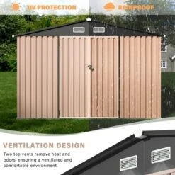 Outdoor Metal Storage Shed, Weatherproof Garden Shed With Lock, Sloping Roof & Ventilation, For Backyard, Patio & Garage Storage 12 Outdoor Metal Storage Shed, Weatherproof Garden Shed With Lock, Sloping Roof & Ventilation, For Backyard, Patio & Garage Storage -Living Aura Store GUEST b881ae13 d4af 4169 8e34 95db1e642e81