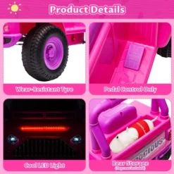 6V Kids Electric Ride On Car With Music, Toddler Toy Car With Horn Storage, Electric Vehicles With 15W Motor, Spring Wheels For Boys & Girls 3-10 -Living Aura Store GUEST b96d25f3 9fe0 4a2b 995c 0c7b0db36efc