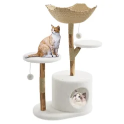 Modern Wood Cat Tree Tower For Large Cats, Luxury Pear Wood Condo, Platforms, Scratching Posts, All-Season Mats, 43" Cat Furniture 15 Modern Wood Cat Tree Tower For Large Cats, Luxury Pear Wood Condo, Platforms, Scratching Posts, All-Season Mats, 43" Cat Furniture -Living Aura Store GUEST ba217964 2da7 4edb 9eb4 927b3616bc41