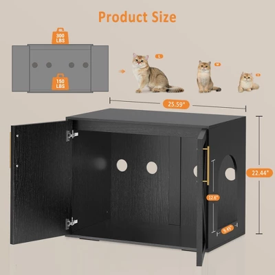 Cat Litter Box Enclosure Furniture, Hidden Wooden Litter Box Cabinet With Side Table Design 1 Cat Litter Box Enclosure Furniture, Hidden Wooden Litter Box Cabinet With Side Table Design