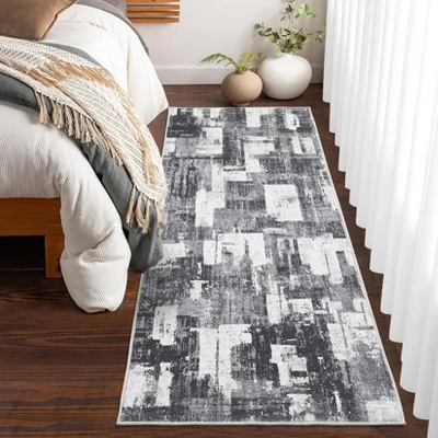 Washable Modern Abstract Living Room Bedroom Area Rugs, Geometric Print Large Throw Carpet For Dining Room 2 Washable Modern Abstract Living Room Bedroom Area Rugs, Geometric Print Large Throw Carpet For Dining Room - Image 2