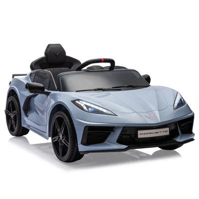 12V Kids Ride On Car, Sports Licensed Corvette Electric Car Toy For Toddles, With Remote Control, Visual Dashboard, LED Lights, Music, For Kids 3-10 8 12V Kids Ride On Car, Sports Licensed Corvette Electric Car Toy For Toddles, With Remote Control, Visual Dashboard, LED Lights, Music, For Kids 3-10 - Image 8