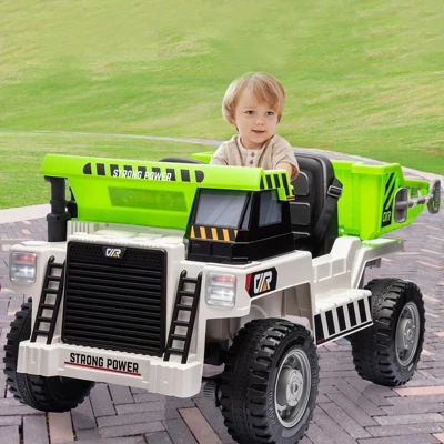 Ride On Dump Truck, Ride On Car With Remote Control, 12V 4WD Kids Electric Car, Ride On Toys With Electric Dump Bed And Shovel, Two Speeds, Music 5 Ride On Dump Truck, Ride On Car With Remote Control, 12V 4WD Kids Electric Car, Ride On Toys With Electric Dump Bed And Shovel, Two Speeds, Music - Image 5