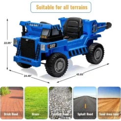 12V Ride On Dump Truck For Kids, With Electric Dump Bed, Remote Control And Extra Shovel, USB, MP3, Music Player 14 12V Ride On Dump Truck For Kids, With Electric Dump Bed, Remote Control And Extra Shovel, USB, MP3, Music Player -Living Aura Store GUEST c00fbee3 c107 4f23 982d bec0d4af0afe