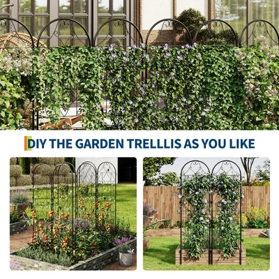 Garden Trellis 75x20 Inch, Decorative Metal Trellis For Climbing Plants Outdoor, Rustproof Garden Fence Plant Support Frame For Patio & Yard 2 Garden Trellis 75x20 Inch, Decorative Metal Trellis For Climbing Plants Outdoor, Rustproof Garden Fence Plant Support Frame For Patio & Yard - Image 2
