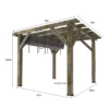10'X 10' Cedar Wood Pergola, Retractable Shade Canopy, Durable, Rot Resistant,Solid Structure, Patio Pergola For Backyard, Deck, Garden