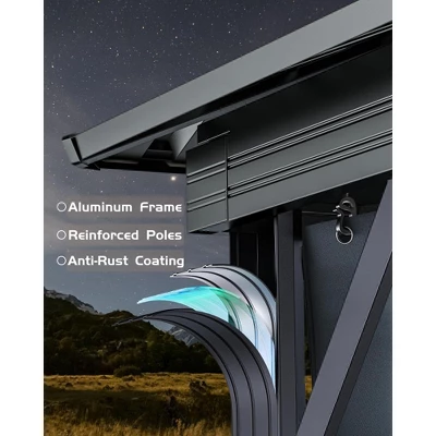 Outdoor Gazebo, Heavy Duty Hardtop Gazebo With Aluminum Frame, Double Roof Canopy, Curtains And Netting, Pergolas For Patios, Garden, Lawns 3 Outdoor Gazebo, Heavy Duty Hardtop Gazebo With Aluminum Frame, Double Roof Canopy, Curtains And Netting, Pergolas For Patios, Garden, Lawns - Image 3