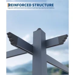 10x10 Ft Retractable Outdoor Pergola With Canopy, Upgraded Wood-Grain Aluminum Pergola, UV-Resistant Metal Shelter For Backyard, Patio, Porch -Living Aura Store GUEST c27c9387 b818 4842 90c0 a4f3b97c828d