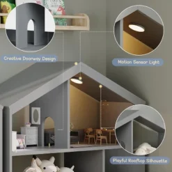 Kids Bookshelf, Toy Storage Organizer, Wooden Toddler Bookcase W/Motion Sensor Light For Kids -Living Aura Store GUEST c4187551 6145 4960 945b 624702fbb91e