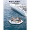 ø8.5FT Inflatable Floating Dock With ø5FT Trampoline Mesh Pool, Portable Float Island With Detachable Ladder, Inflatable Dock Platform For Lake, Pool