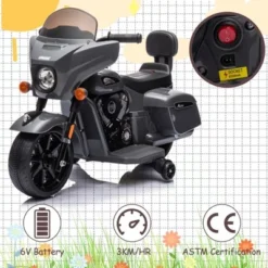 6V Electric Dirt Bike For Kids, Powered Riding Toys W/Grip Handleader, Kids Ride On Motorcycle Toys W/USB, AUX, Music, Headlight For Toddlers 2-10 -Living Aura Store GUEST c54abe6f 6fcd 4fd6 8c38 a1925274b10f
