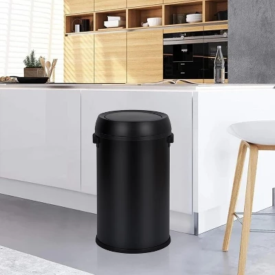 17 Gallon Swing Top Trash Can, Stainless Steel Garbage Can, With Swing Lid For Kitchen, Office 3 17 Gallon Swing Top Trash Can, Stainless Steel Garbage Can, With Swing Lid For Kitchen, Office - Image 3