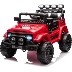 Ride On Truck Car For Kids, 12V Electric Ride On Car With Remote Control, Spring Suspension, Led Lights, 3 Speeds -Living Aura Store GUEST c666a026 a29a 4966 a69b 491586c08327
