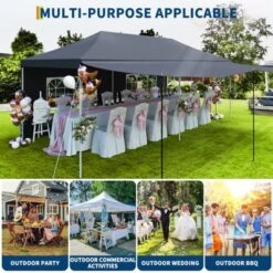 10x20 Pop Up Canopy Tent, Heavy Duty Commercial Easy Up Canopy With Removable Sidewalls, Awning & Roller Bag For Outdoor, Parties, Garden Gazebo Tent -Living Aura Store GUEST c68a43cb a4a0 43bd a5b0 dee70e954b32