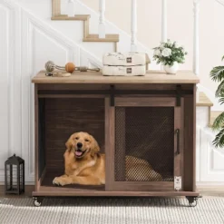 37 Inch Dog Crate Furniture, Indoor Dog Cage With Sliding Barn Door, Flip Top Dog Kennel End Table With Removable Divider 18 37 Inch Dog Crate Furniture, Indoor Dog Cage With Sliding Barn Door, Flip Top Dog Kennel End Table With Removable Divider -Living Aura Store GUEST c690d9bb f198 4bd9 8182 206fa0179bb0