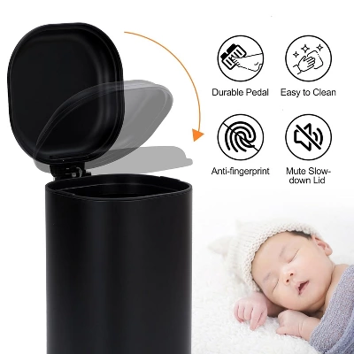 8 Gallon Step Trash Can, Garbage Can With Soft-Close Lid, Metal Garbage Bin, Without Inner Bucket 2 8 Gallon Step Trash Can, Garbage Can With Soft-Close Lid, Metal Garbage Bin, Without Inner Bucket - Image 2