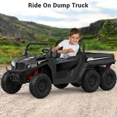 24V 4WD 6-Wheel Electric Dump Truck For Kids With Remote Control, 2 Seater, LED Lights & Music Player – Ages 3+ 2 24V 4WD 6-Wheel Electric Dump Truck For Kids With Remote Control, 2 Seater, LED Lights & Music Player – Ages 3+ - Image 2