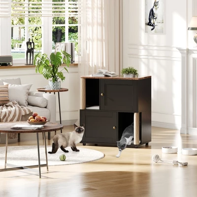 2 Tiered Cat Litter Box Enclosure For 2 Boxes 8 2 Tiered Cat Litter Box Enclosure For 2 Boxes - Image 8