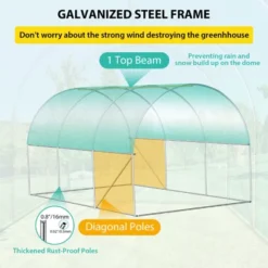 Walk-in Greenhouse For Outdoor Plants With 8 Mesh Vents, Weatherproof PE Cover & Roll-Up Zipper Door - Ideal For Vegetables, Flowers And Gardening -Living Aura Store GUEST c97a793a 104b 4964 885c 8ca23d00bf88