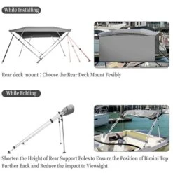 4 Bow Bimini Tops For Boat, Boat Canopy With Zippered Side Curtains, Marine Grade Canvas & PU-Coated Fabric, Include 2 Straps, 2 Rear Support Pole 12 4 Bow Bimini Tops For Boat, Boat Canopy With Zippered Side Curtains, Marine Grade Canvas & PU-Coated Fabric, Include 2 Straps, 2 Rear Support Pole -Living Aura Store GUEST cb4f6fa5 d455 4d78 8a04 75df6d8c6fa2