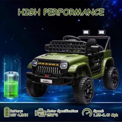 Kids Ride On Truck Car With Remote Control, 12V Battery Powered Electric Car With Spring Suspension, MP3 Player, LED Light, 3 Speed For Boys Girls 3+ 4 Kids Ride On Truck Car With Remote Control, 12V Battery Powered Electric Car With Spring Suspension, MP3 Player, LED Light, 3 Speed For Boys Girls 3+ - Image 4