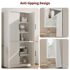 Tall Wooden Kitchen Pantry Cabinet For Dining, Living Room -Living Aura Store GUEST cd411447 638b 408c 9b96 f6b9e40da0d3