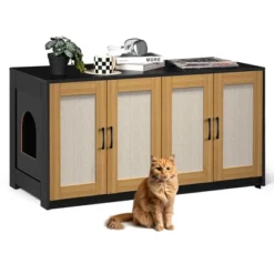 47.2" Large Hidden Cabinet Double Litter Box Enclosure Furniture For 2 Cats 14 47.2" Large Hidden Cabinet Double Litter Box Enclosure Furniture For 2 Cats -Living Aura Store GUEST ce7d87cd 7eb4 414e 9d96 2e4776b443fb