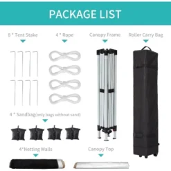 10 X 10 FT Pop Up Canopy, Party Tent With Mosquito Netting, Height Adjustable Instant Sun Shade, Portable Screen Shelter For Parties, Camping, Events -Living Aura Store GUEST d3008336 00ba 47ae a28a bd5f576db354